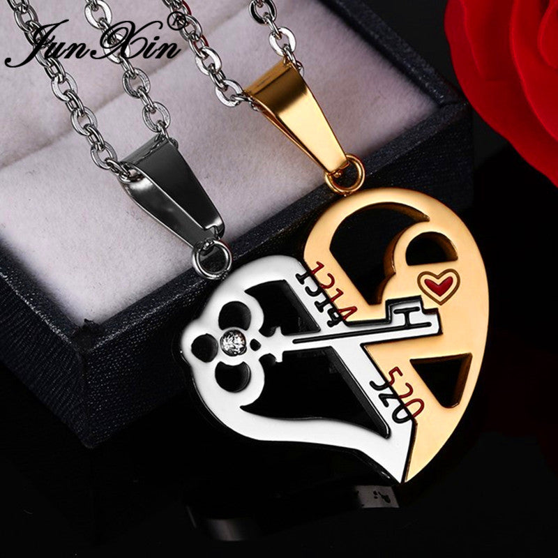 heart magnet couple double pendant