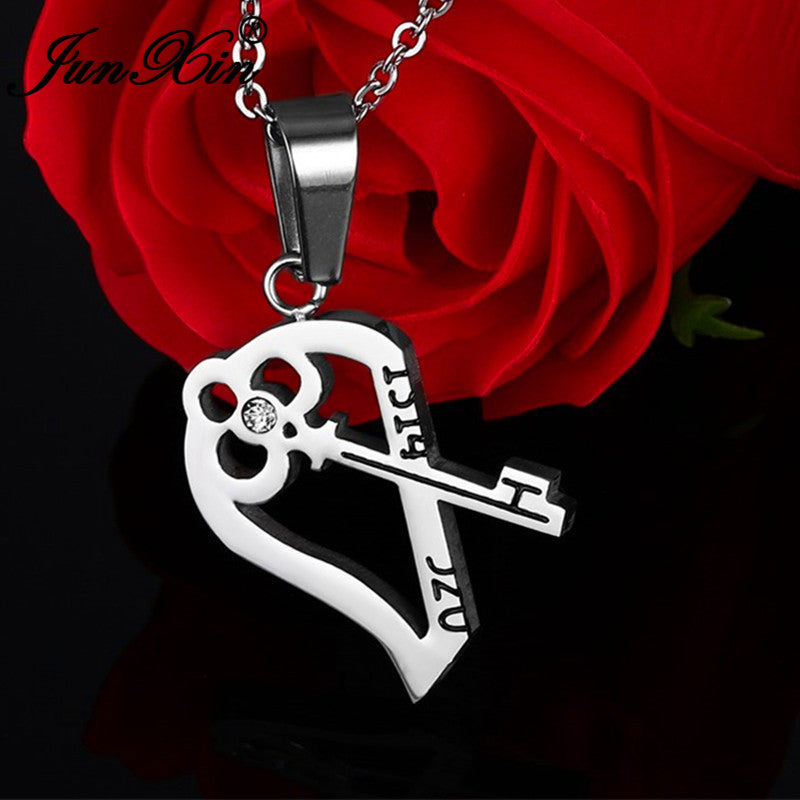heart magnet couple double pendant