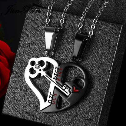 heart magnet couple double pendant