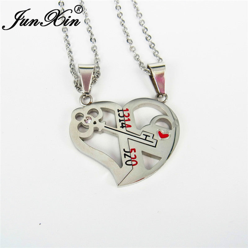 heart magnet couple double pendant