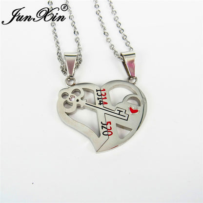 heart magnet couple double pendant