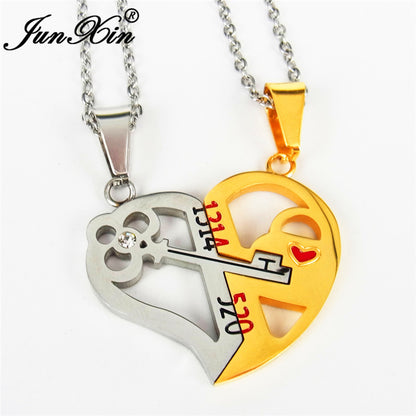 heart magnet couple double pendant