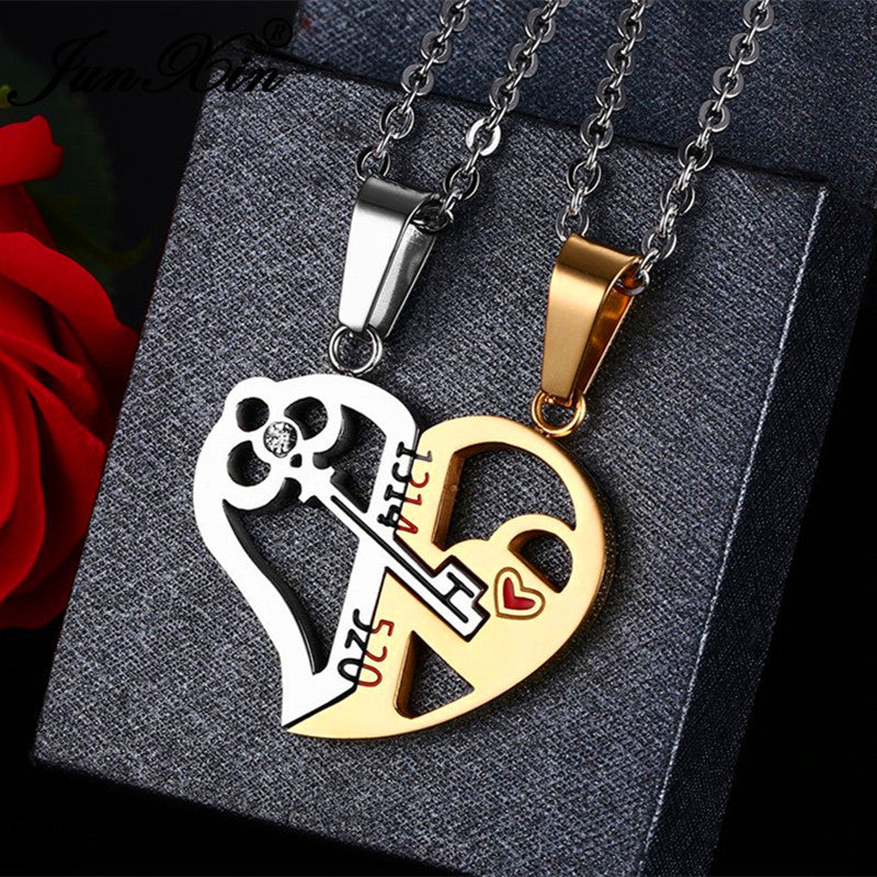 heart magnet couple double pendant