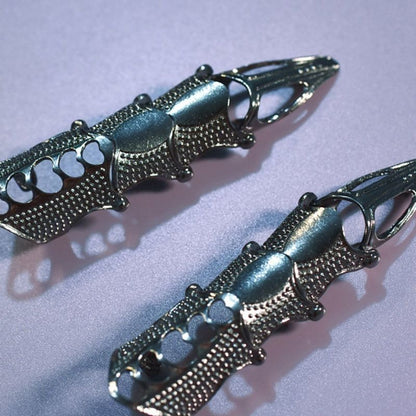mecha goth metallic rings
