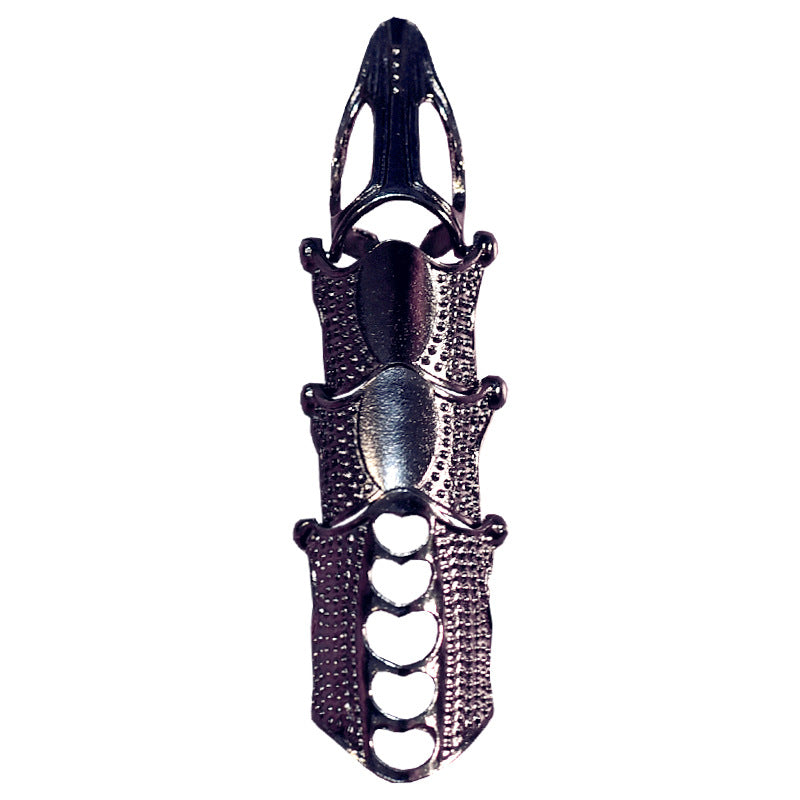 mecha goth metallic rings